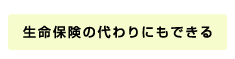 生命保険の代わりにもできる